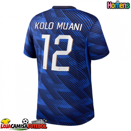 Camisa de Futebol França Randal Kolo Muani #12 Equipamento Principal Mundo 2026 Manga Curta